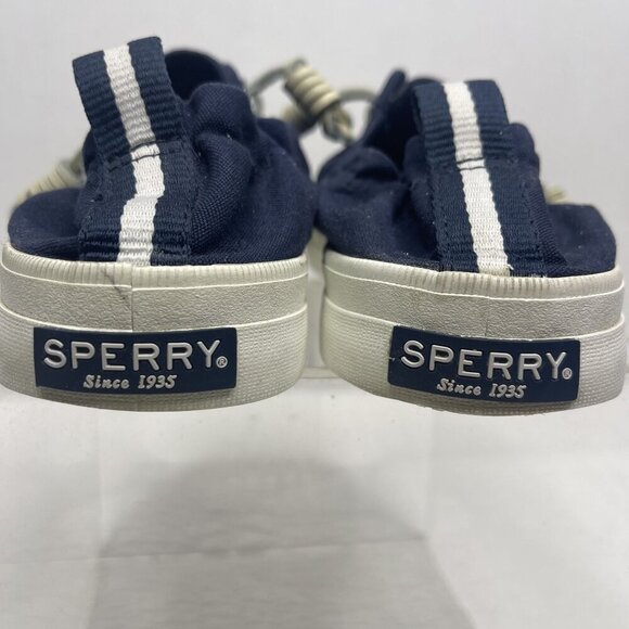 Sperry Womens Casual Navy Blue Canvas Slip-On Sneakers SZ 7M - Picture 8 of 10